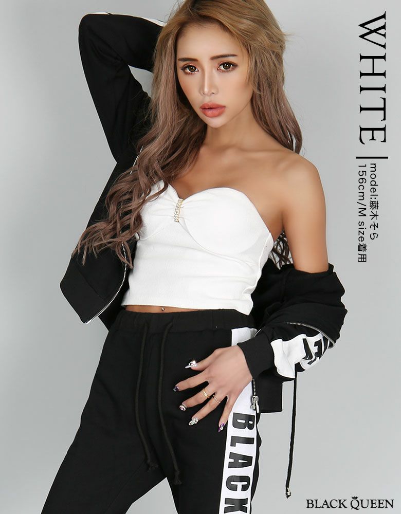 64 Off メール便 ギャル服 ギャル ファッション ベアトップ チューブトップ インナー ロゴ プリント モード セクシー カジュアル トップス レディース ブラック ブラウン ホワイト 白 黒 夏 ブラッククイーン Gal Kegy Tops 藤木そら Sora Sl26 Trofej Dinamo Hr