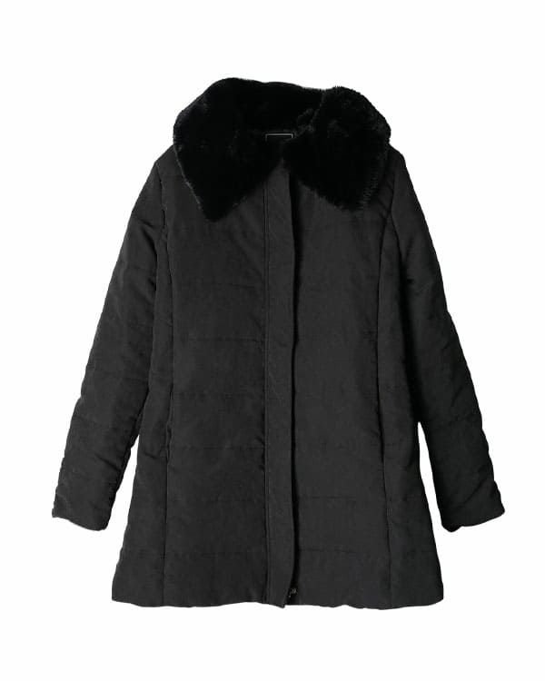 SALE インゲボルグ ラクーンファー付コート 黒