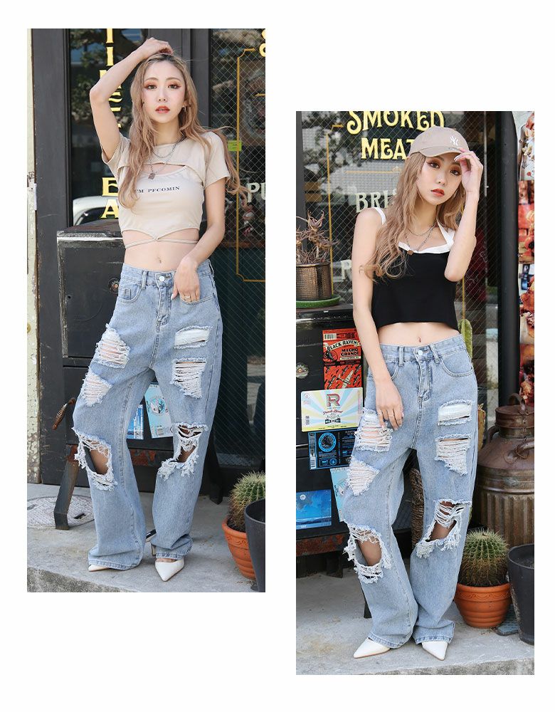 ばさcheap Mandy クラスト パンツ 32 / ダメージ miniministore ダメージジーンズ レディースデニムパンツ