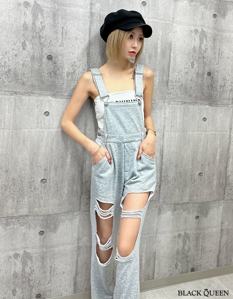 ダメージスウェットサロペット【ちゃんかお着用】mavily