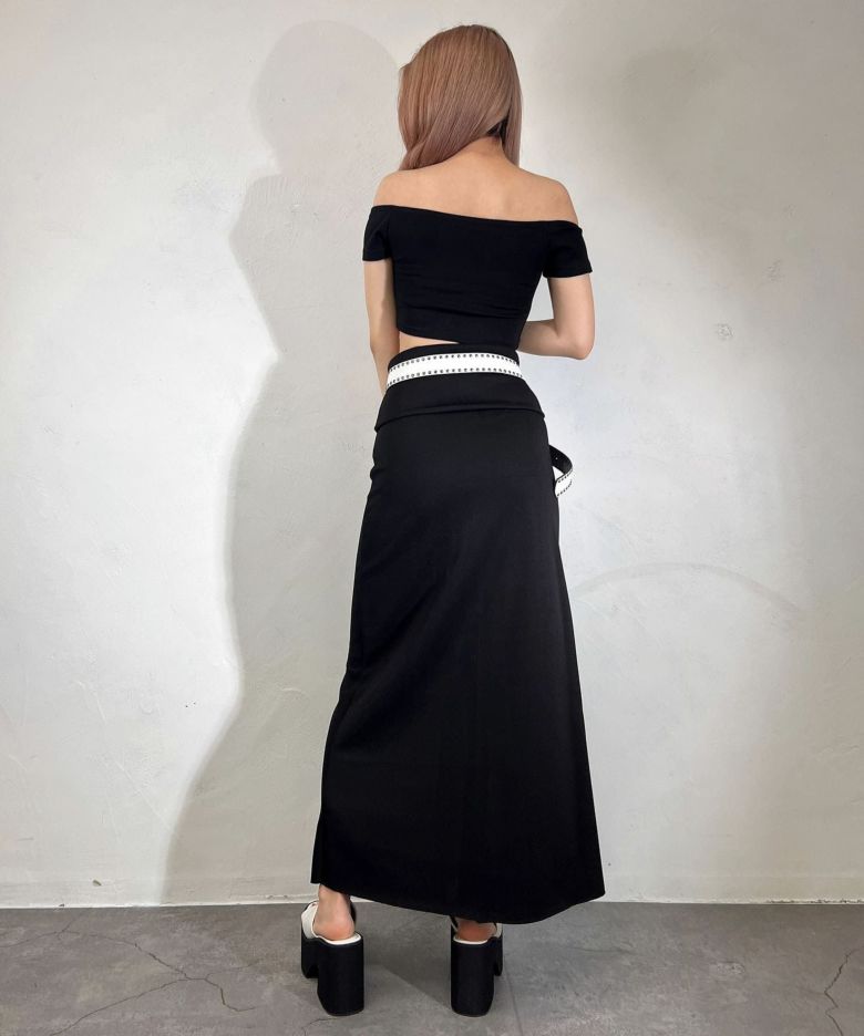 Dance queen トップススカートセット売り バックレースアップフラワープリントフレアスカート