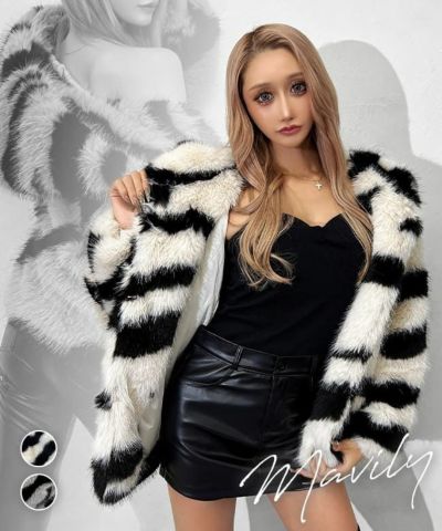 ゼブラ柄ファーアウター | レディースギャルファッション通販