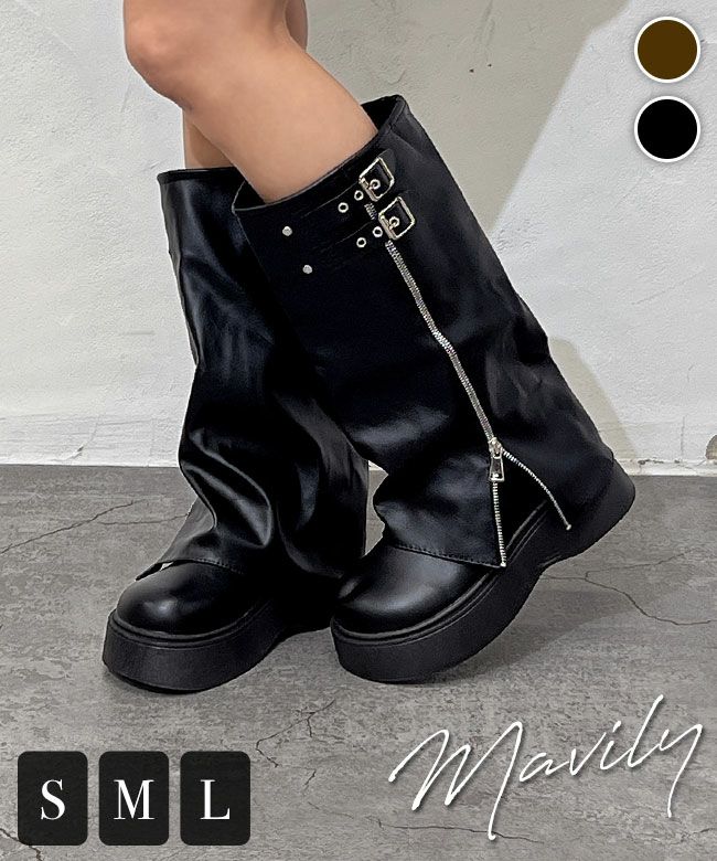 ZIP付きカバーロングブーツ | レディースギャルファッション通販