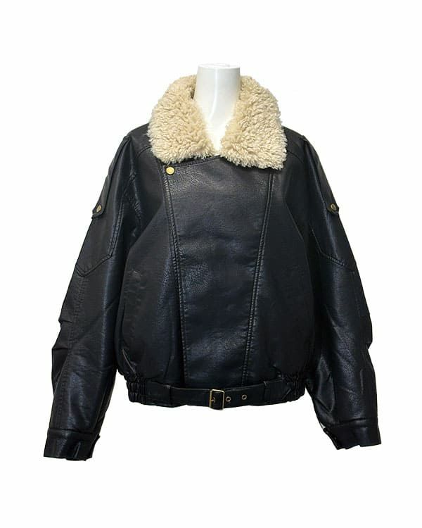 ボア襟付きレザージャケット | レディースギャルファッション通販 ボア襟付きレザージャケット | レディースギャルファッション通販