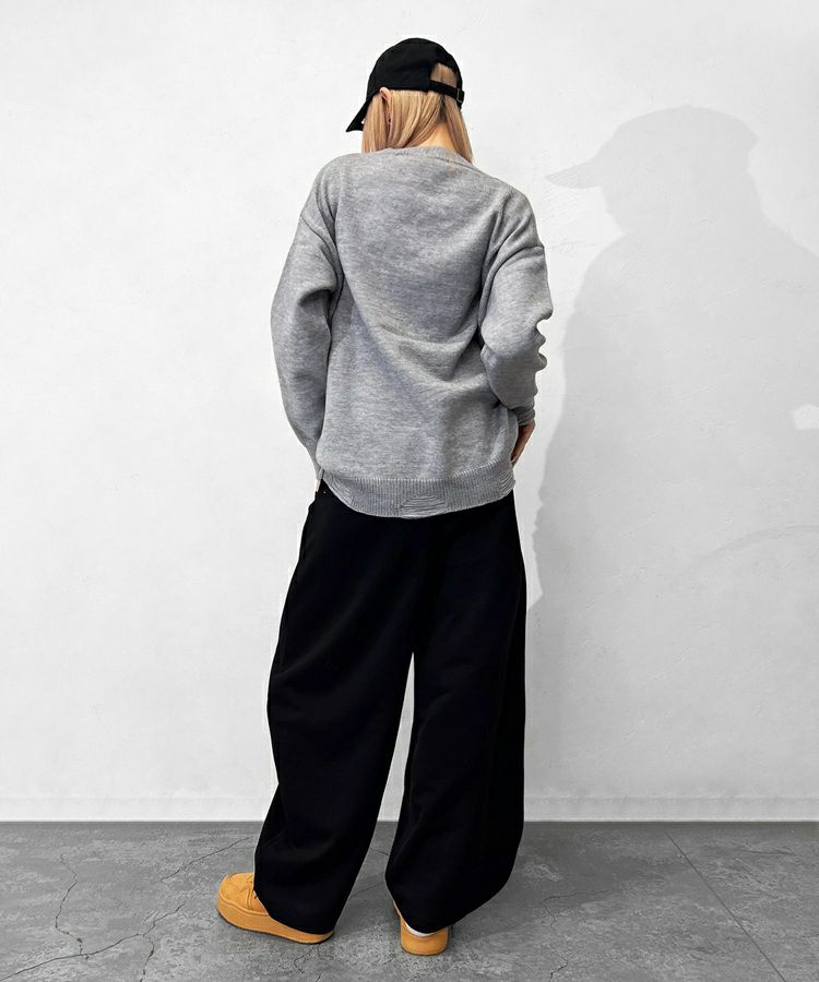 かつき着用　WOKE EDGE ナンバリングニット 69 FOX混アゼコンビボートネックニット/le.coeur blanc(ルクールブラン