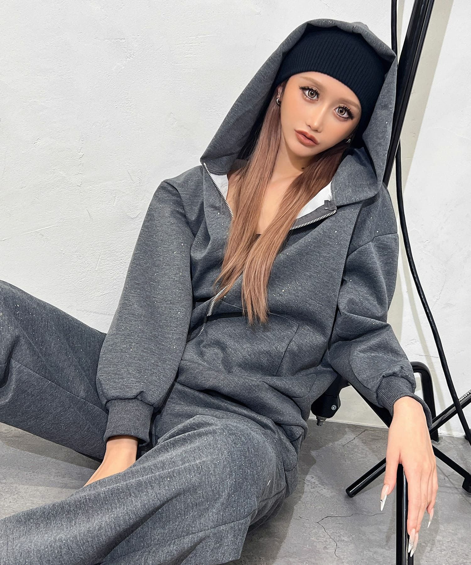 ラメ入りスウェットセットアップ | レディースギャルファッション通販