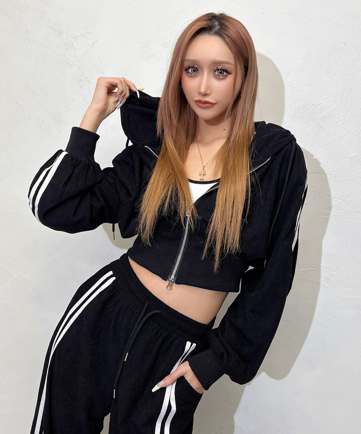 ZIP付きサイドラインセットアップ | レディースギャルファッション通販